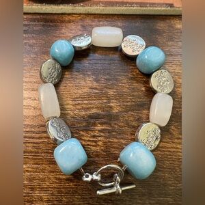 Elegant Blue and Silver Women's Bracelet